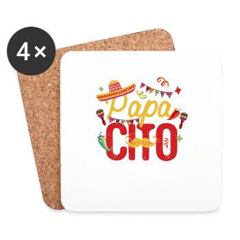 Papacito Famille Cinco De Mayo Couple assorti - Dessous de verre (lot de 4) - blanc - Devant