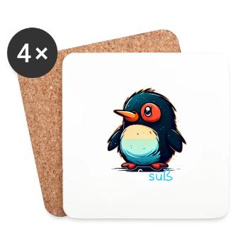 Pinguin Penguin Jungen Mädchen Zoo Süßer Spruch - Untersetzer (4er-Set) - Weiß - Vorne