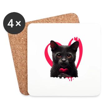You are my Meow Meow Cat - Coasters (set of 4) - white - Front