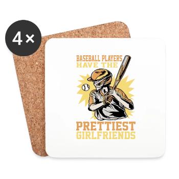 Les joueurs de baseball ont les plus jolies petites amies 5 - Dessous de verre (lot de 4) - blanc - Devant
