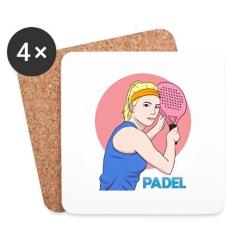 Padel Paddle Raquette Tennis Sport I Cadeau - Dessous de verre (lot de 4) - blanc - Devant