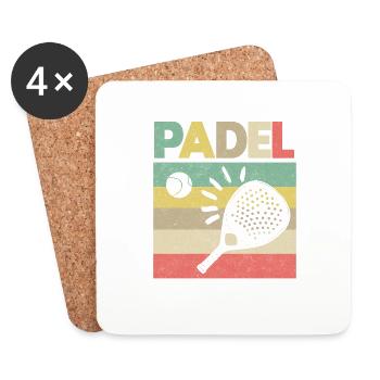 Padel Paddle Raquette Tennis Sport I Cadeau - Dessous de verre (lot de 4) - blanc - Devant