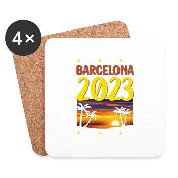 Barcelone 2023 - Dessous de verre (lot de 4) - blanc - Devant