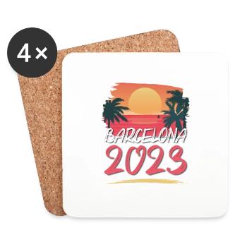 Barcelona 2023 - Untersetzer (4er-Set) - Weiß - Vorne