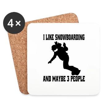Snowboard Geschenk Snowboardsport Snowboardfahrer - Untersetzer (4er-Set) - Weiß - Vorne