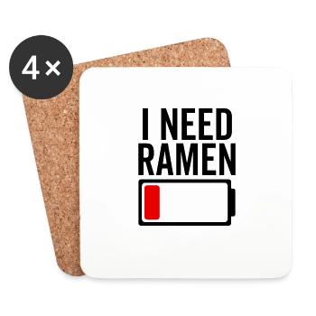 Ich brauche Ramen - Untersetzer (4er-Set) - Weiß - Vorne