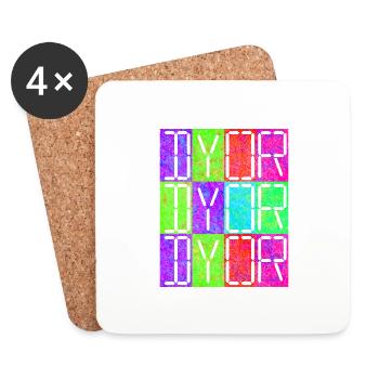 Dyor Violet Green - Coasters (set of 4) - white - Front