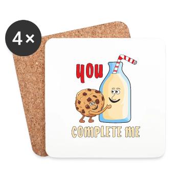 BISCUIT AU LAIT TU ME COMPLÈTE - Dessous de verre (lot de 4) - blanc - Devant