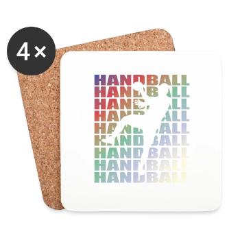 Accessoires de handball motif handball - Dessous de verre (lot de 4) - blanc - Devant