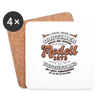 Oldtimer Modell 1973 - Geburtstag - Jahrgang - Untersetzer (4er-Set) - Weiß - Vorne