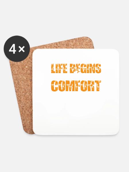 Life Begins At The End Of Your Comfort Zone 5 - Untersetzer (4er-Set) - Weiß