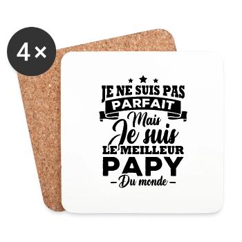 Je ne suis pas parfait meilleur papy du monde - Dessous de verre (lot de 4) - blanc - Devant