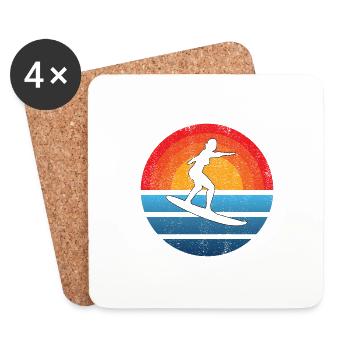 Surfer surfer Surfboard surfing - Coasters (set of 4) - white - Front