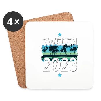 Suède 2023 - Dessous de verre (lot de 4) - blanc - Devant