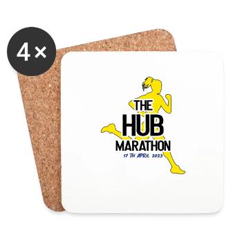 Marathon April 17, 2023 at the Hub of the Universe - Coasters (set of 4) - white - Front