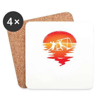 Handball accessories handball motif - Coasters (set of 4) - white - Front