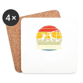 Handball accessories handball motif - Coasters (set of 4) - white - Front