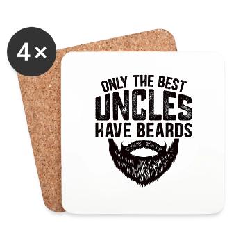 Uncle Beard Beard-Bearer Saying | funny gift - Coasters (set of 4) - white - Front