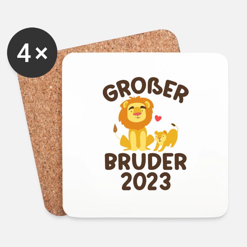 Großer Bruder 2023 - Untersetzer (4er-Set) - Weiß