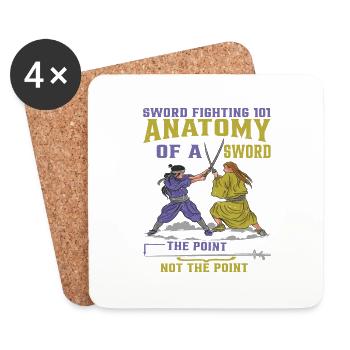 Sword Fighting 101 Anatomy Of A Sword 6 - Untersetzer (4er-Set) - Weiß - Vorne