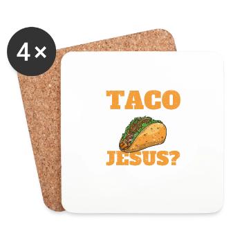 Je veux Taco Bout Jésus Laitue Priez Marc 16:15 - Dessous de verre (lot de 4) - blanc - Devant