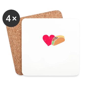 Peace Love Tacos Cute Taco Tuesday Mexican Food - Dessous de verre (lot de 4) - blanc - Devant