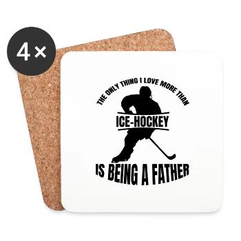 Joueurs de hockey sur glace Équipe de hockey sur glace Fan de hockey - Dessous de verre (lot de 4) - blanc - Devant