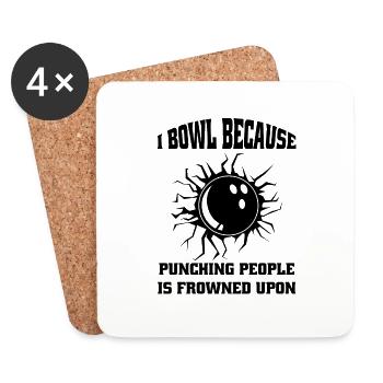 Bowling Bowling Bowling Club Bowling Club - Dessous de verre (lot de 4) - blanc - Devant