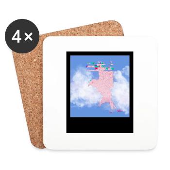 Interdit - Dessous de verre (lot de 4) - blanc - Devant