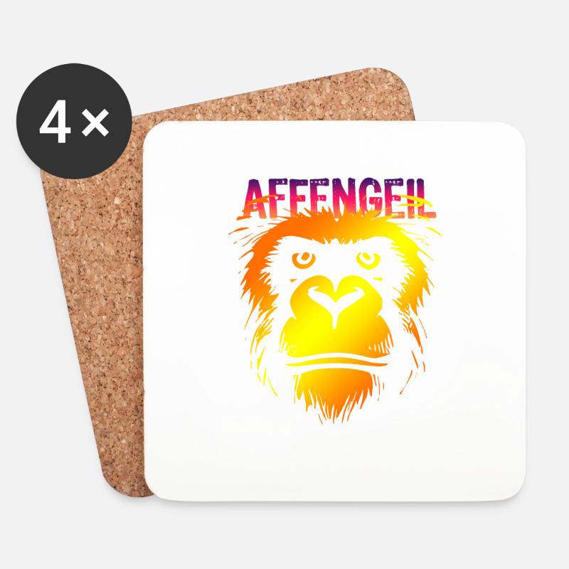 Fastnacht - Karneval - Kostüm - Spruch - Affe - Untersetzer (4er-Set) - Weiß
