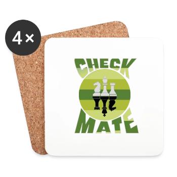 think like a chess master - Coasters (set of 4) - white - Front