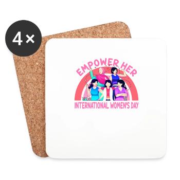 Mois de la femme Empower Her: International Women’s D - Dessous de verre (lot de 4) - blanc - Devant