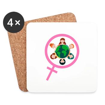 International Women's Day Embrace Equity - Coasters (set of 4) - white - Front