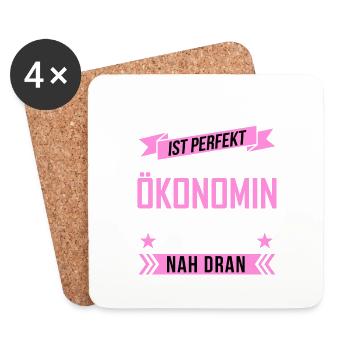 Niemand ist perfekt als Ökonom aber nah dran funny - Untersetzer (4er-Set) - Weiß - Vorne