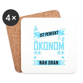 Niemand ist perfekt als Ökonom aber nah dran funny - Untersetzer (4er-Set) - Weiß - Vorne