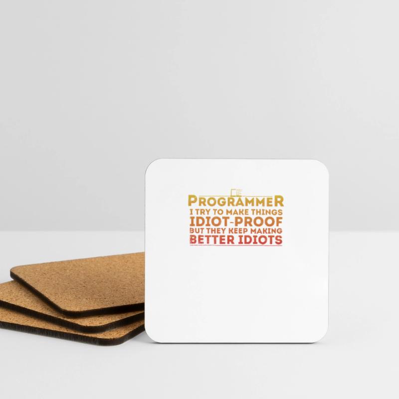 Funny Programmer Humor Computer Coder Programming Coasters (set of 4)