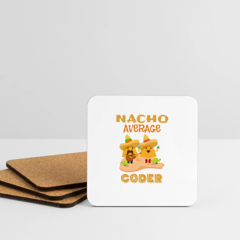 Nacho Average Coder Funny Coding Humor Joke Saying Coasters (set of 4)