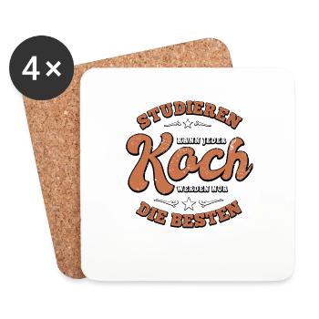 Studieren kann jeder - die besten sind Koch - Untersetzer (4er-Set) - Weiß - Vorne