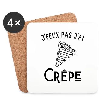 je peux pas j'ai crêpe - Dessous de verre (lot de 4) - blanc - Devant