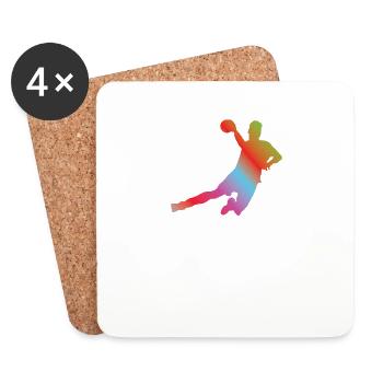 Handball accessories handball motif - Coasters (set of 4) - white - Front
