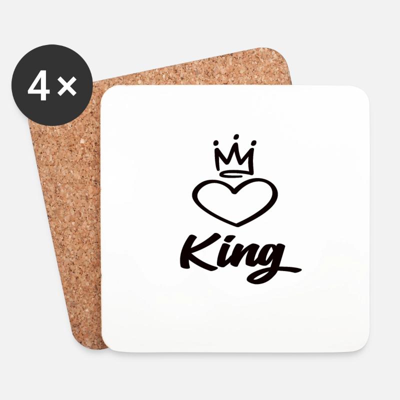 King - Untersetzer (4er-Set) - Weiß