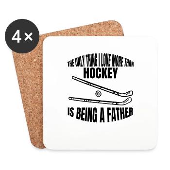 Hockey Hockeyspieler Feldhockey Geschenk Unihockey - Untersetzer (4er-Set) - Weiß - Vorne