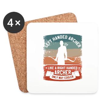 Left Handed Archer Like A Right Handed Archer - Coasters (set of 4) - white - Front