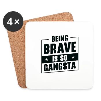 Brave Gangsta Schulberaterin Emotion Zitate - Untersetzer (4er-Set) - Weiß - Vorne