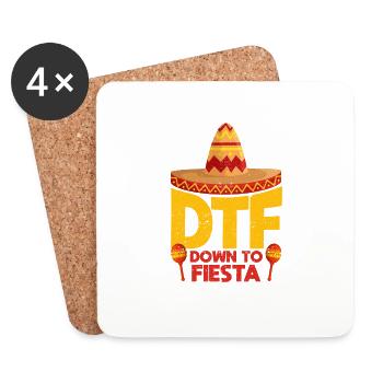 DTF Down To Fiesta Funny Mexican Sombrero Cinco - Coasters (set of 4) - white - Front