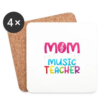 I'm A Mom And A Music Teacher Nothing Scares Me Sc - Coasters (set of 4) - white - Front
