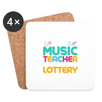 Je suis fier d’être professeur de musique jusqu’à ce que je gagne le Lott - Dessous de verre (lot de 4) - blanc - Devant