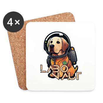 LabbiNaut Labrador Astronaute Papa chien - Dessous de verre (lot de 4) - blanc - Devant