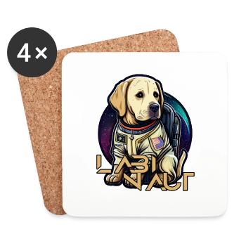 LabbiNaut Labrador Astronaute Papa chien - Dessous de verre (lot de 4) - blanc - Devant