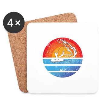 Fishing Fishing Fishing Fishing Fish hooks - Coasters (set of 4) - white - Front